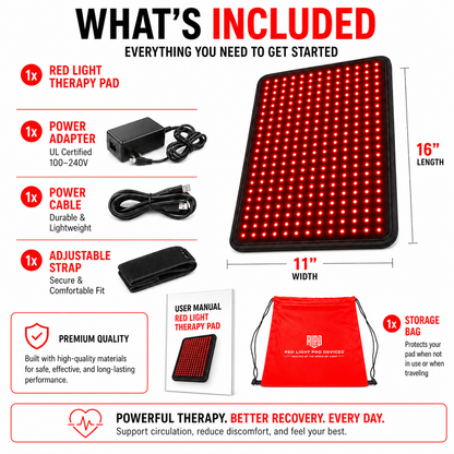 Medium Red & Infrared Light Therapy Pad – 1,080 LED Targeted Therapy Device