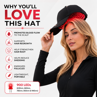 Red Light Therapy Hat – 900 LED Scalp Light Therapy Cap