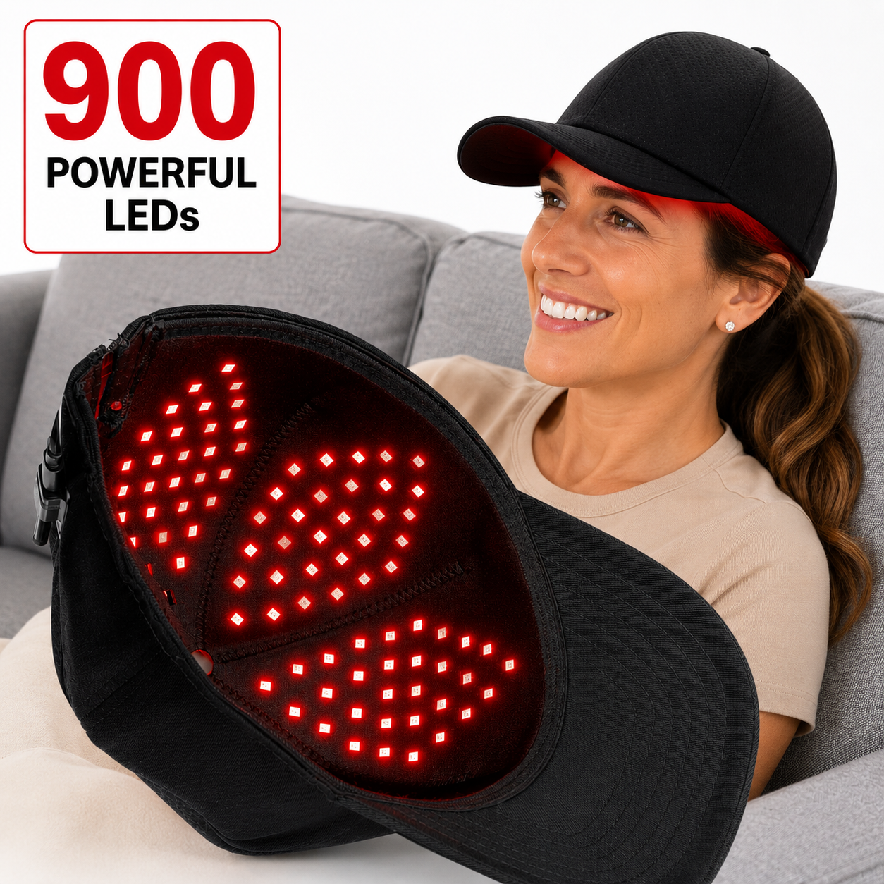 Red Light Therapy Hat – 900 LED Scalp Light Therapy Cap
